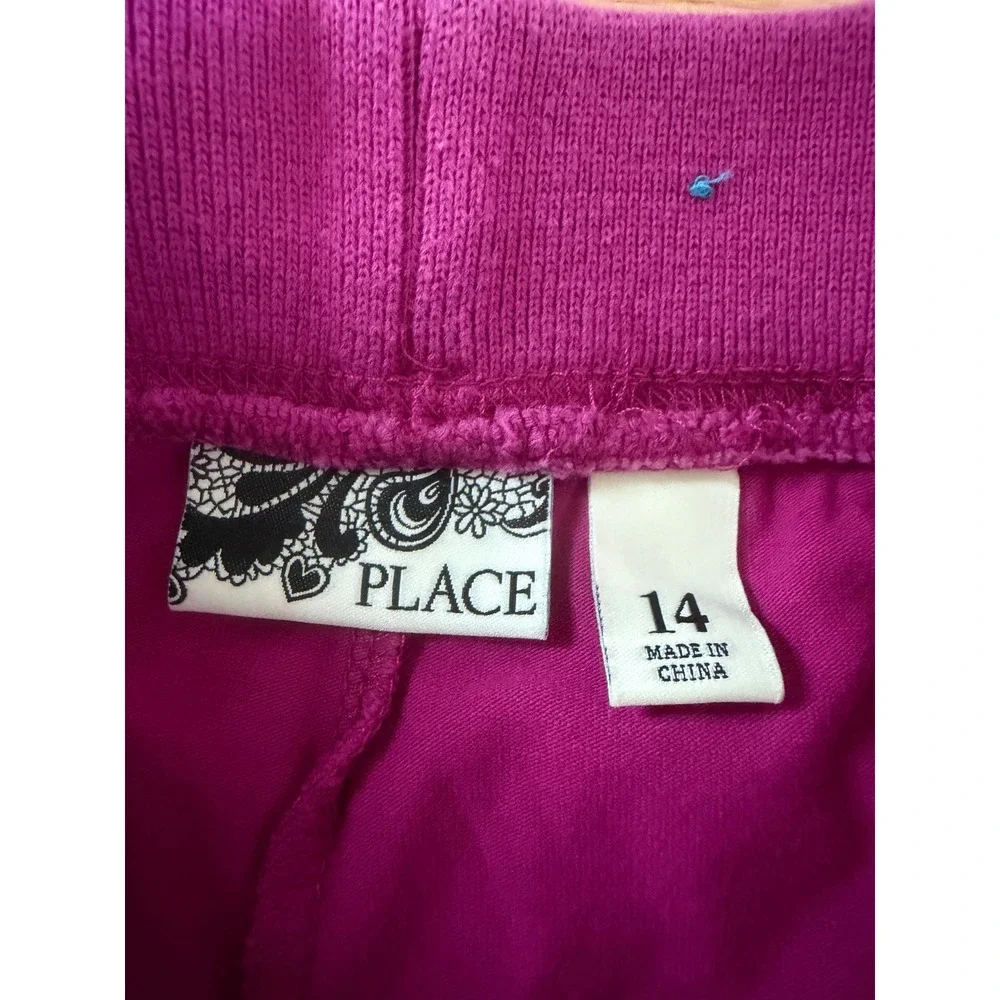 The Children's Place Girls Magenta Velour Y2K Pleated Skort Heart Size 14